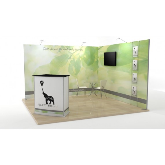 3D skisse messestand 3x3m