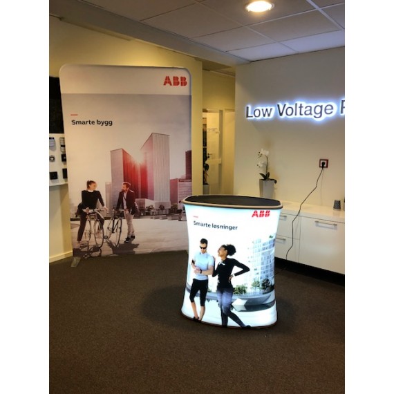 LED belyst messedisk, sammenleggbar