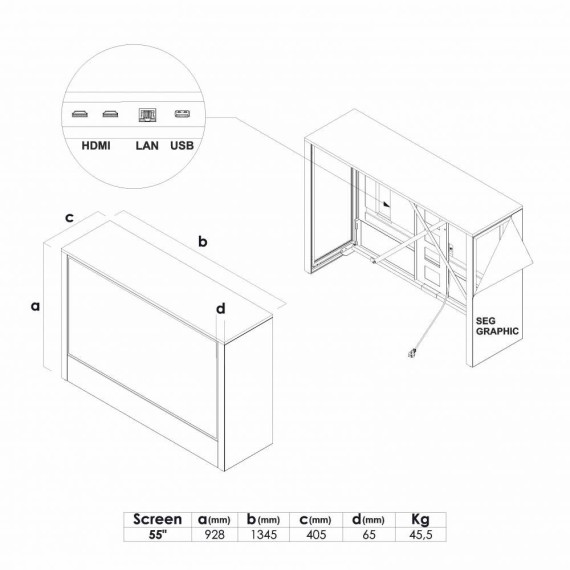 Futuro-50 - Disk med innebygget Samsung digitalskjerm  50"